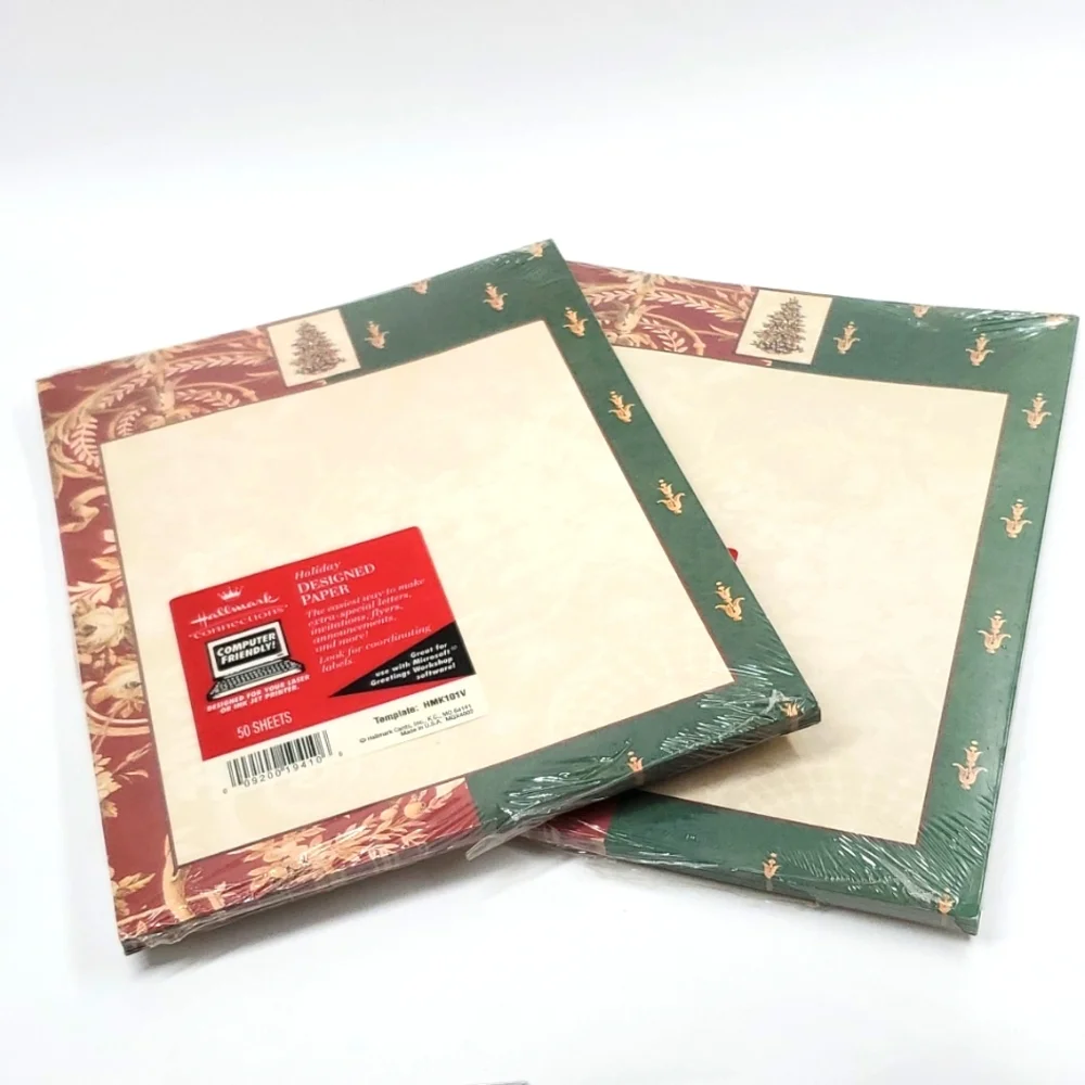 Hallmark Connections Holiday Designed Paper Bundle of 2 pkgs 50 sheets each